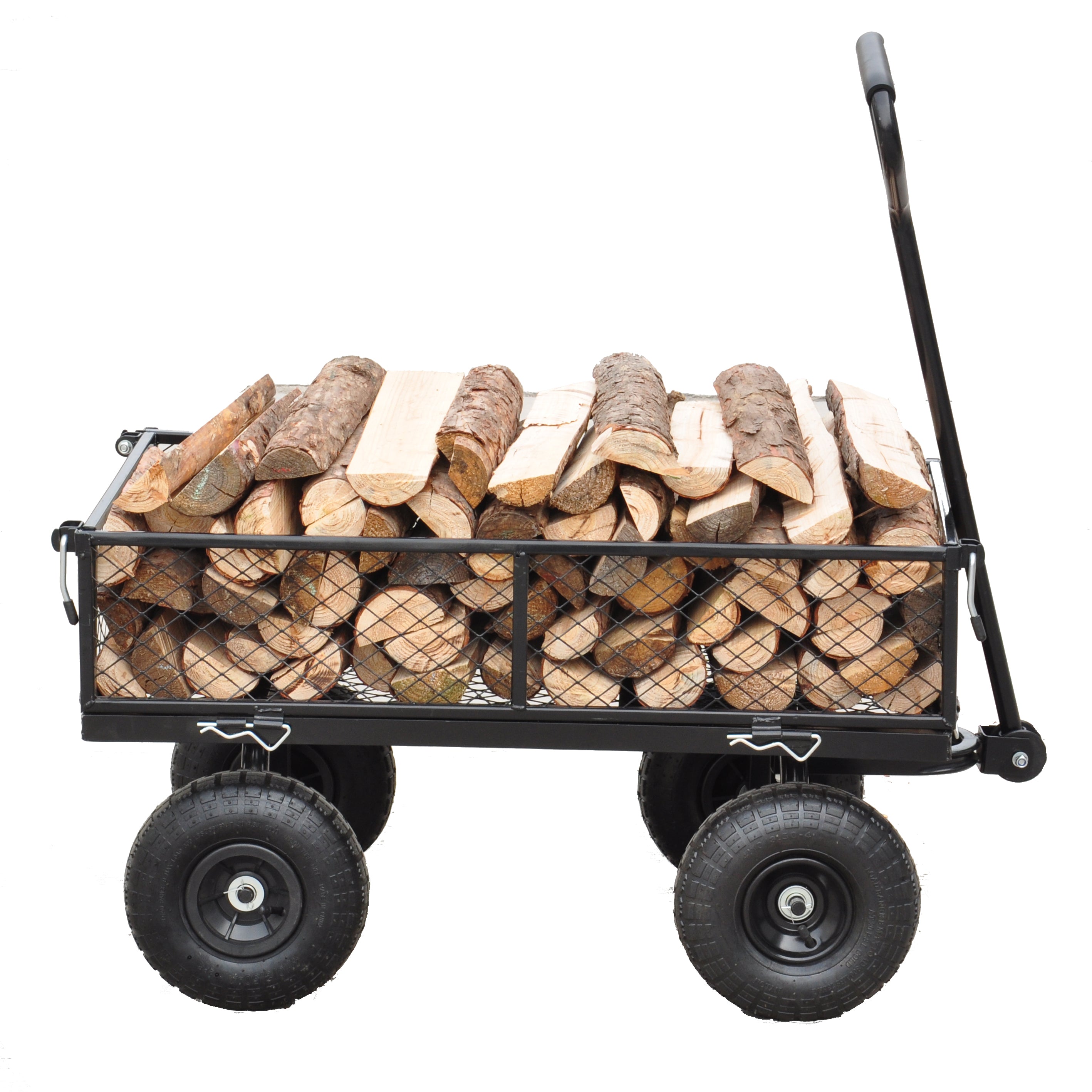 Meckorn 550 lb Mesh Steel Garden Cart with Removable Sides