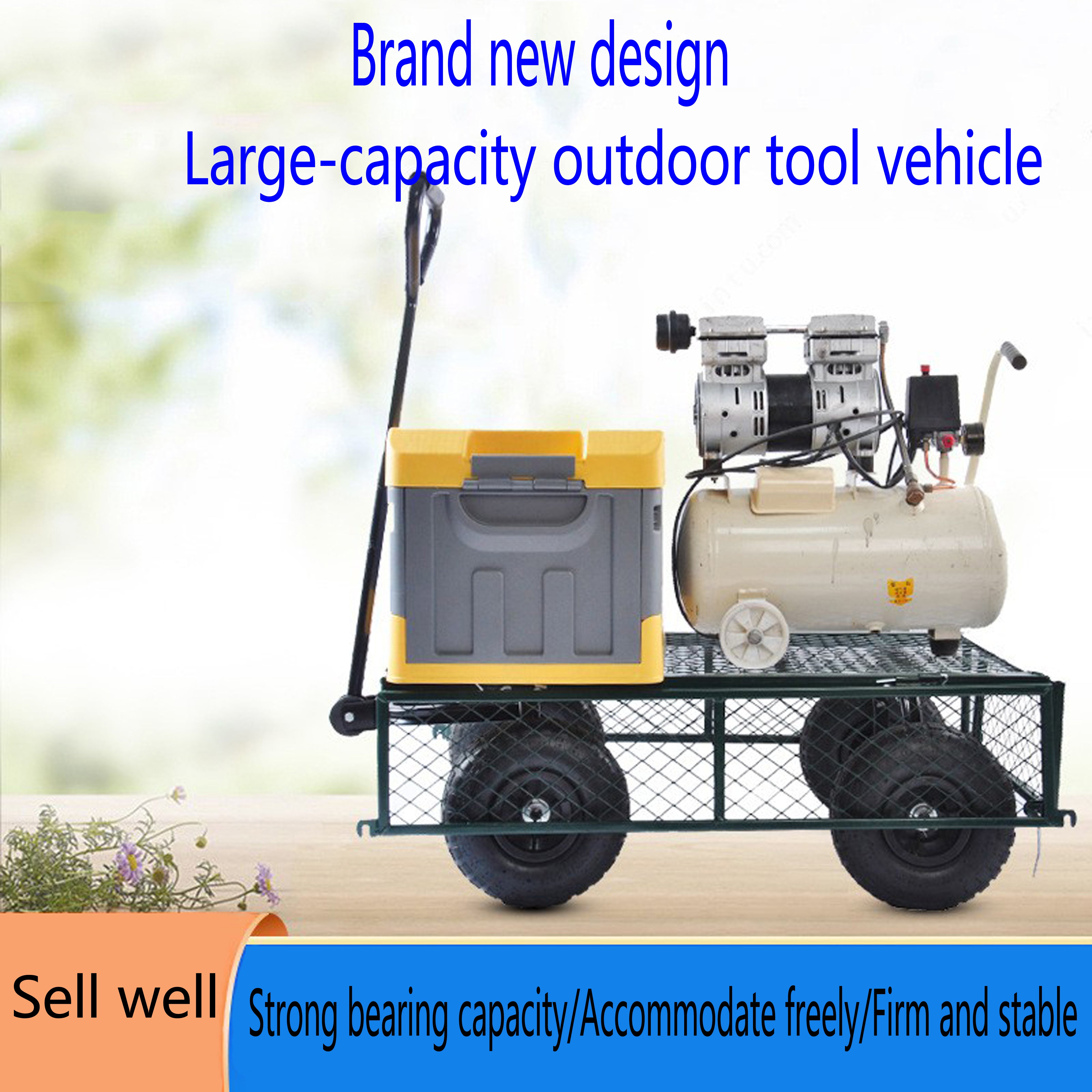 Meckorn Foldable Garden Wagon Cart for Firewood and Yard Transport | Green