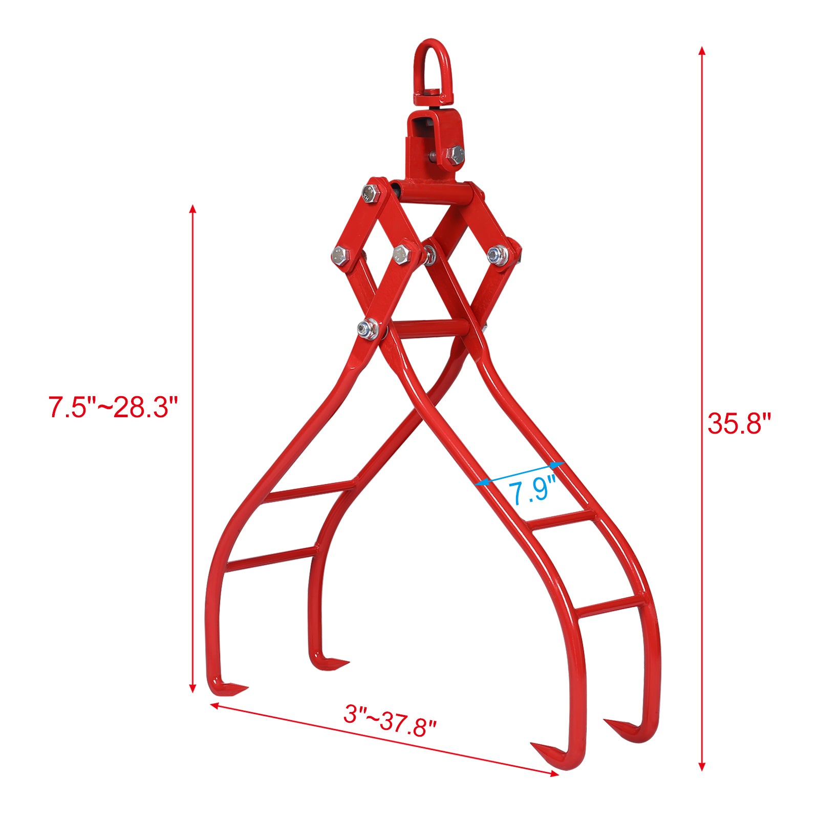 Meckorn 28 Inch Swivel Log Tongs | 3307 lb Steel Log Grapple