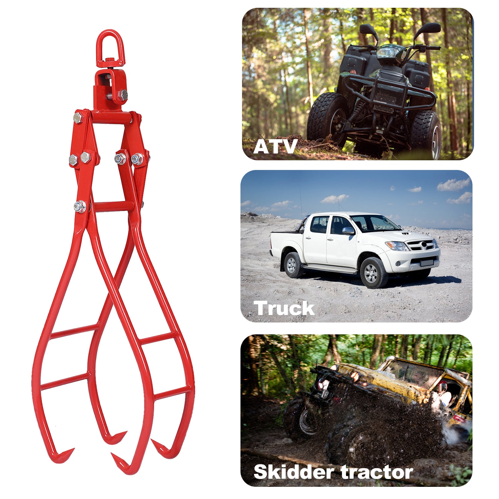 Meckorn 36 Inch Swivel Log Tongs | 3307 lb Steel Log Grapple