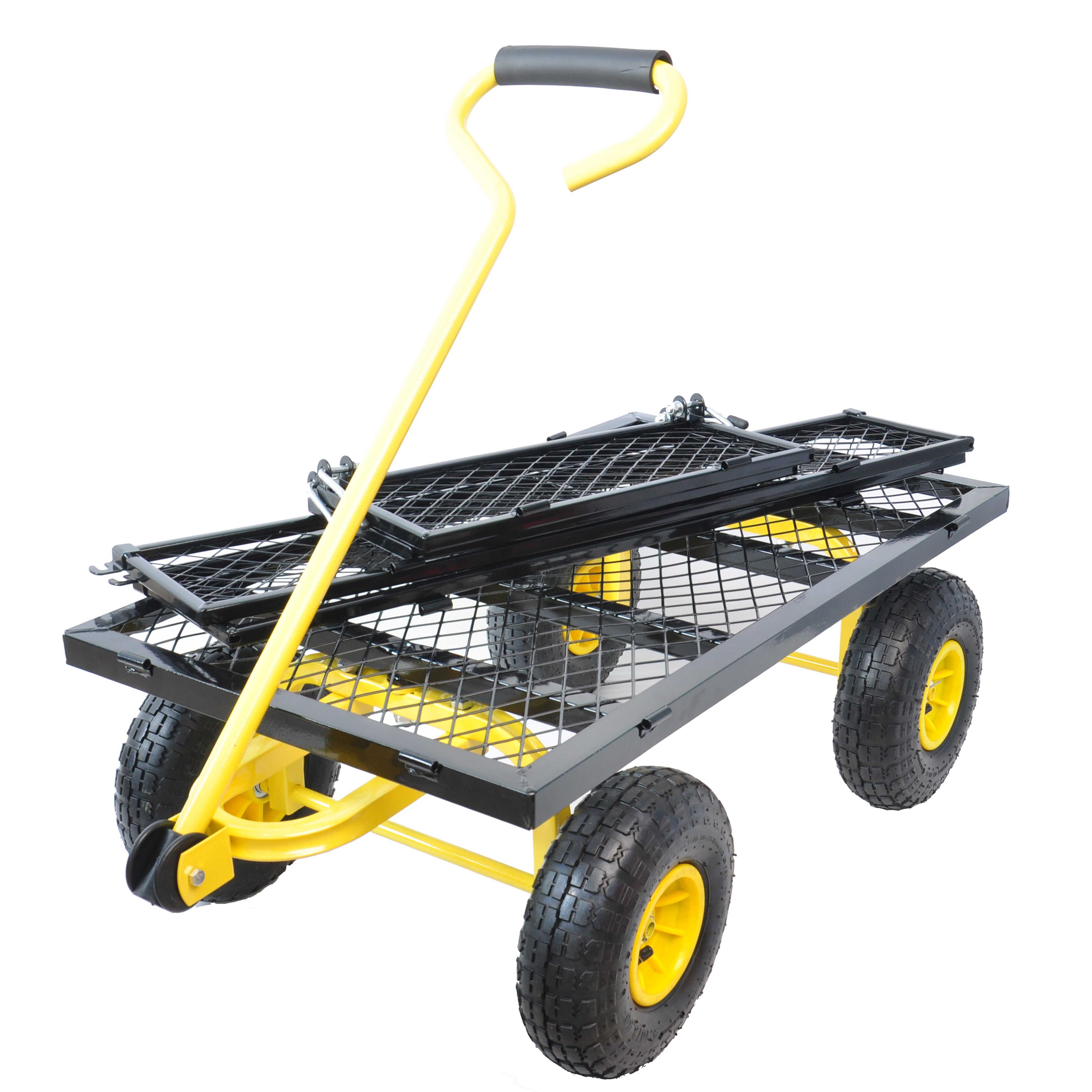 Meckorn 550 lb Heavy-Duty Utility Garden Wagon with Removable Sides