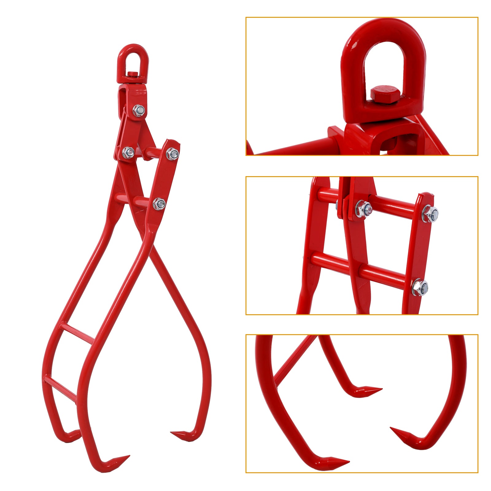 Meckorn 36 Inch 3-Claw Log Grapple | 3000 lb Logging Tongs