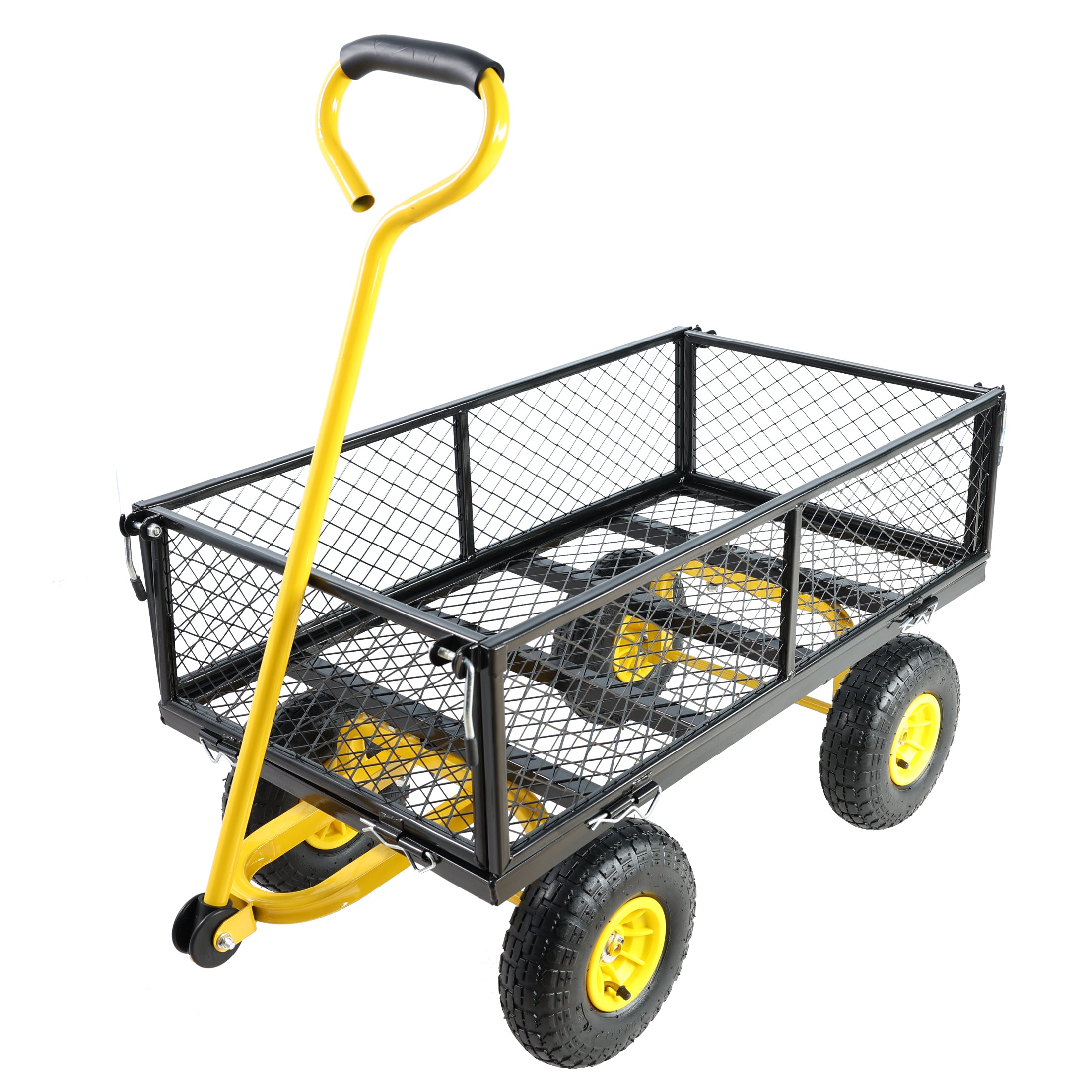 Meckorn 550 lb Heavy-Duty Utility Garden Wagon with Removable Sides