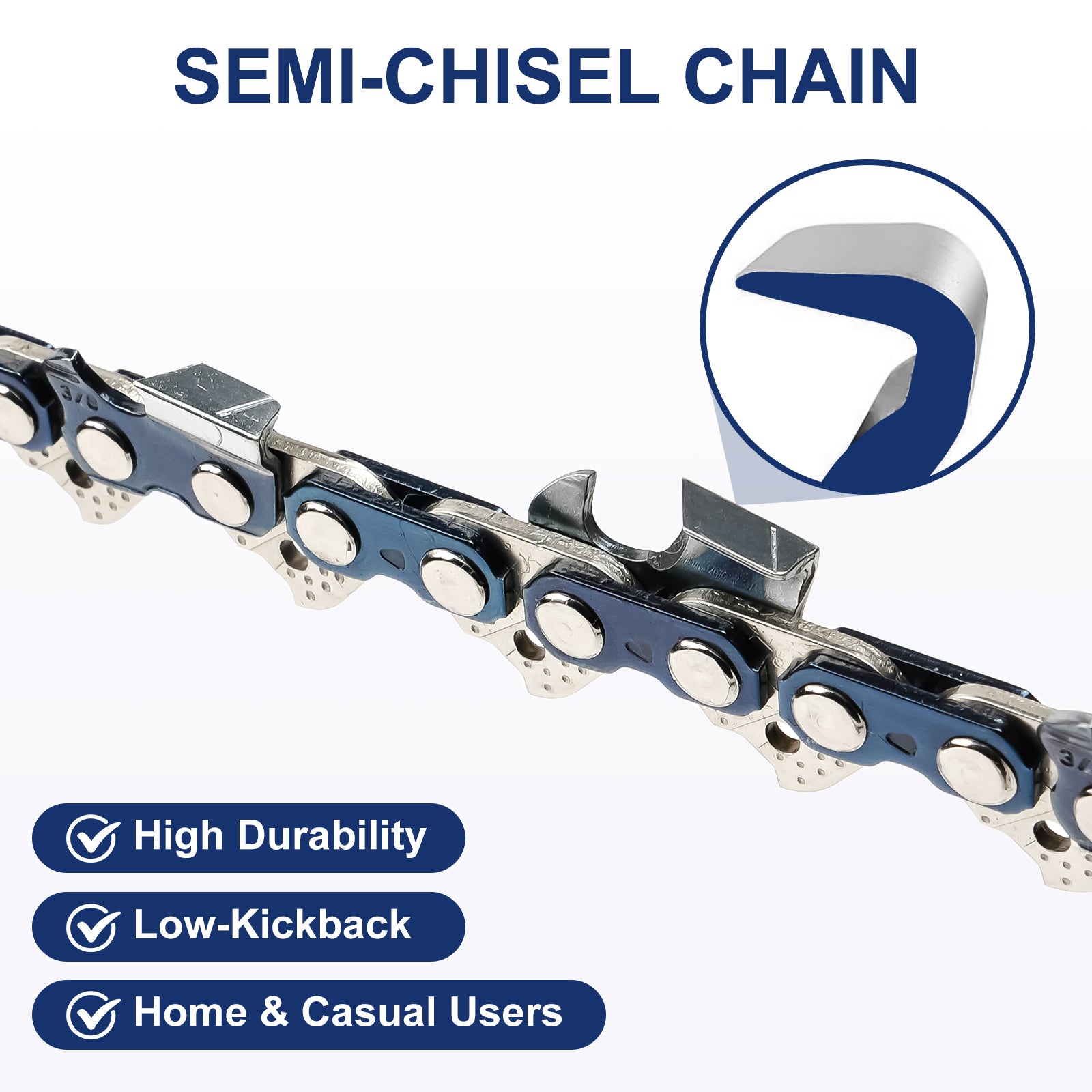 Meckorn 8 Inch Chainsaw Chain for Craftsman 358.79240 Pole Saw, 358.79245 Pole Saw, 79246 Pole Saw | 3/8" .043" 34DL