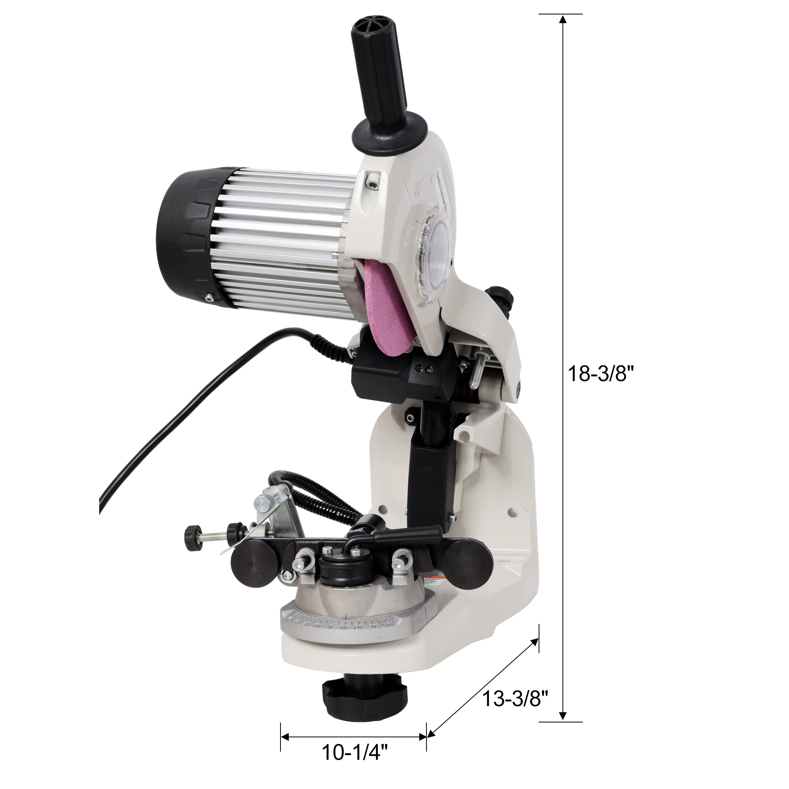 Afilador de motosierra eléctrico Meckorn, afilador de cadena de sierra con muelas de 1/8 y 3/16 de pulgada, afilador de cadena de motosierra profesional para montaje en banco o pared, herramienta afiladora de motosierra 